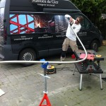 Het bewerken van een rvs spiltrap leuning